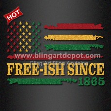 Free-ish Since 1865 Black History Glitter Heat Transfes